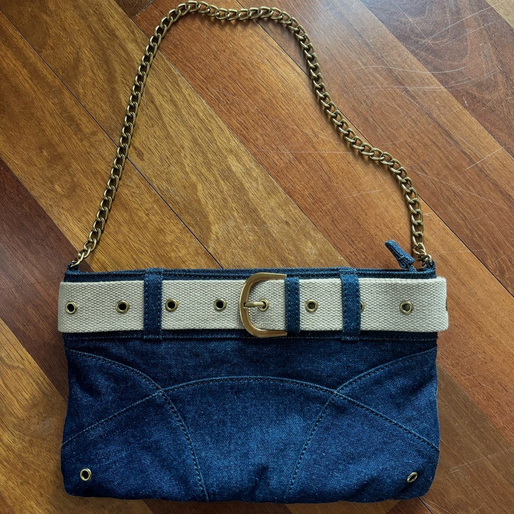 Denim Chain Shoulder Bag